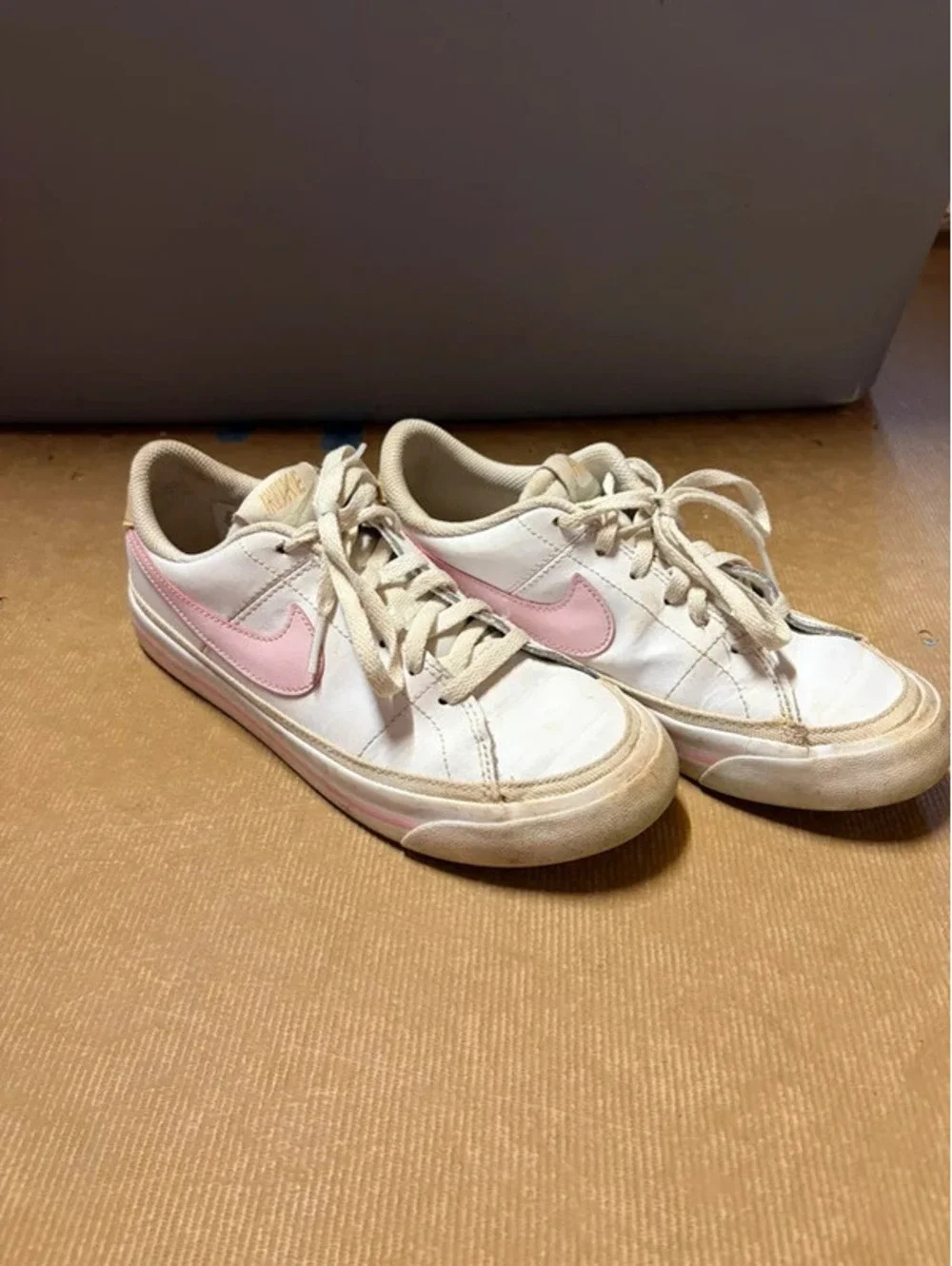 Girls Pink & White Nike Shoes